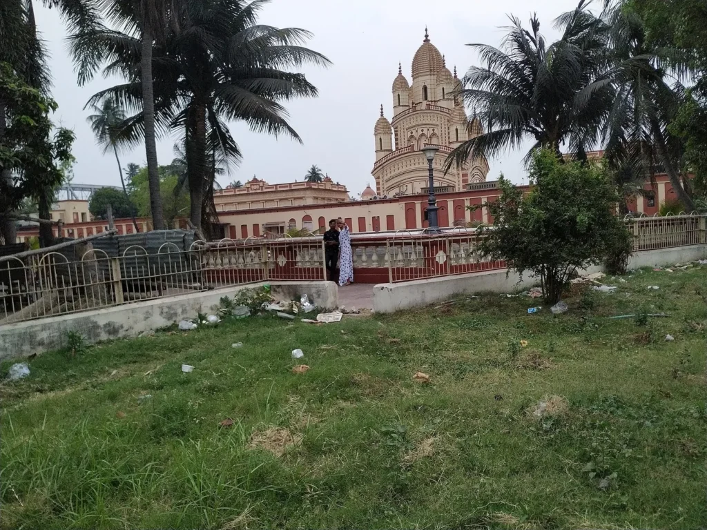 Dakshineswar Kali Temple with its nine spires on the bank of the Hooghly