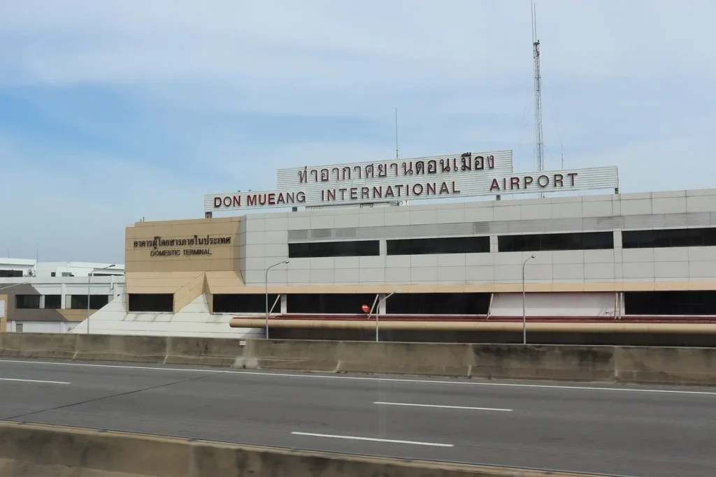 Front of Terminal 2 at Don Mueang International Airport in Bangkok