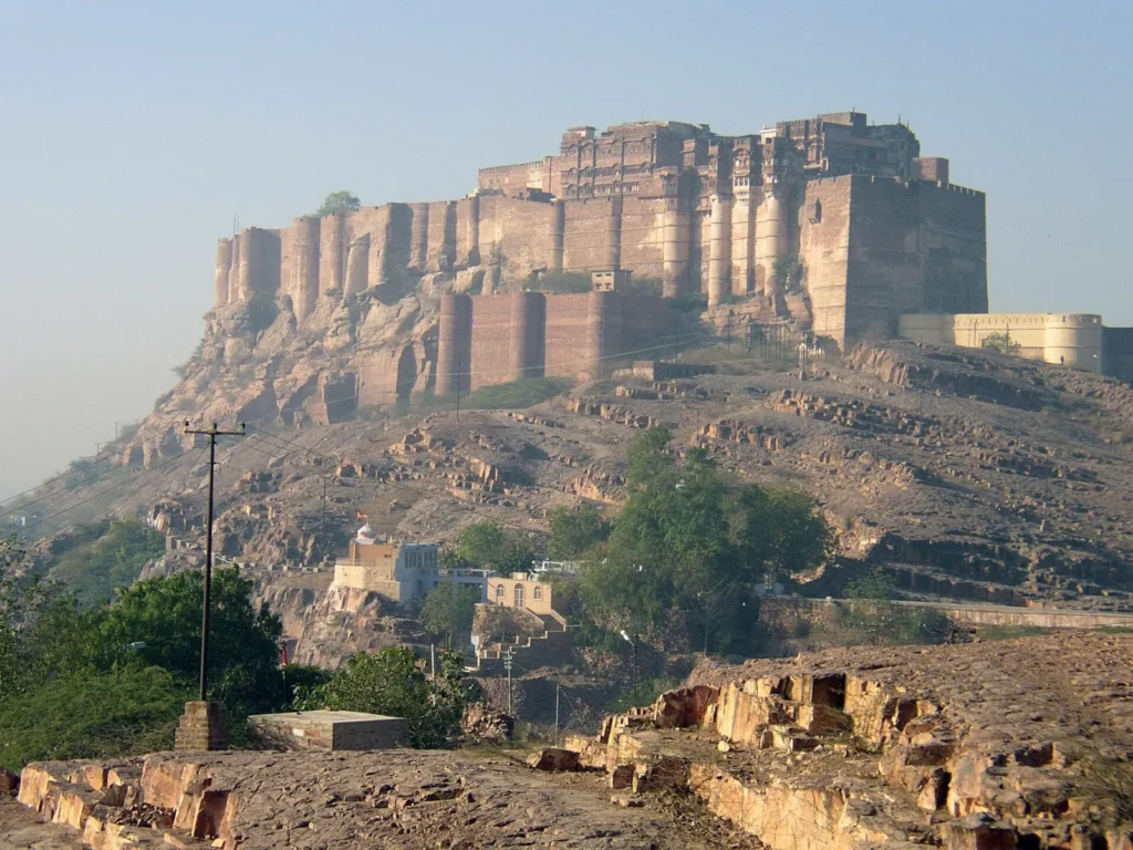 Mehrangarh Fort on its rocky hill above Jodhpur
